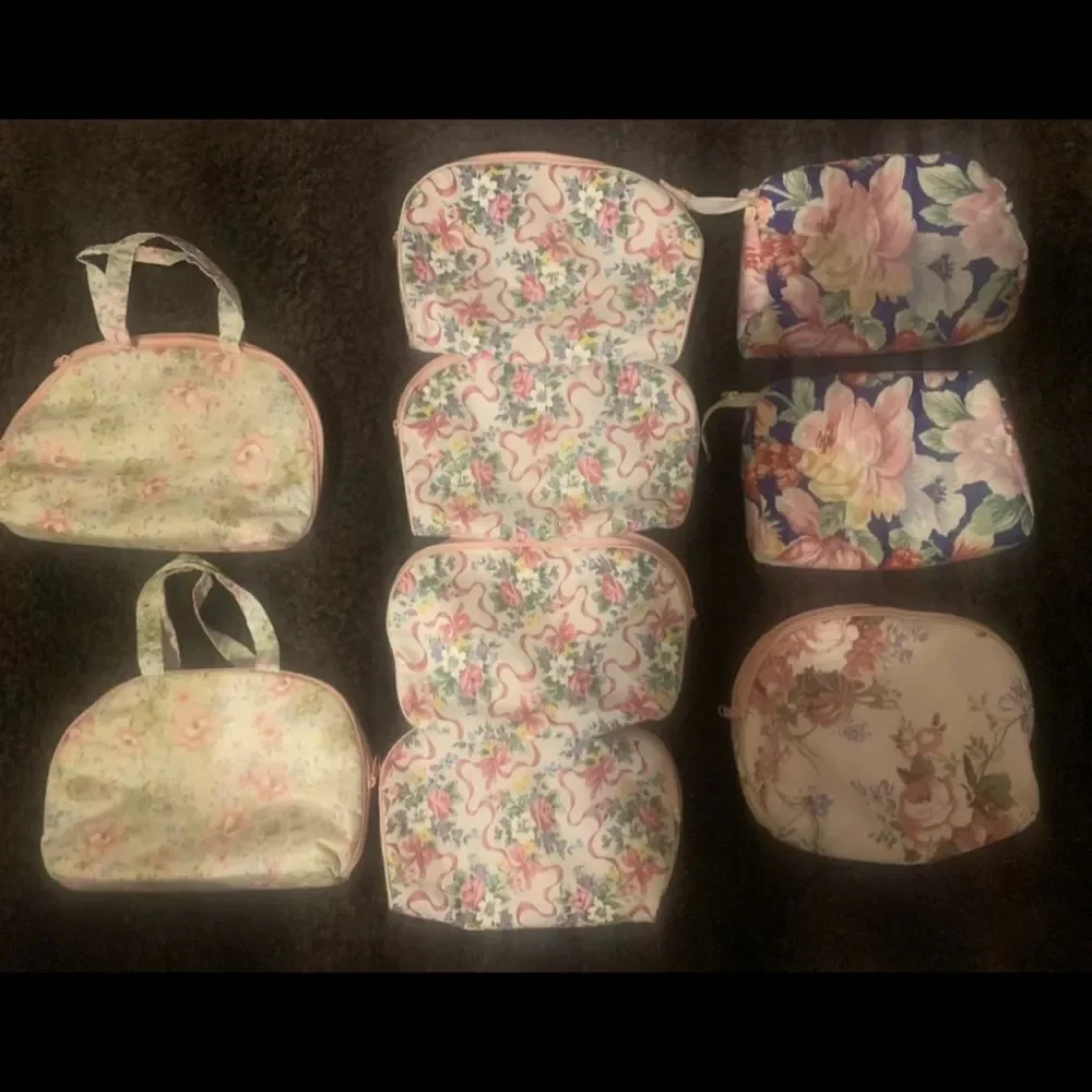 9 Vintage makeup Bags, Block Printed Large Toiletry Bag, Waterproof Bags $15each